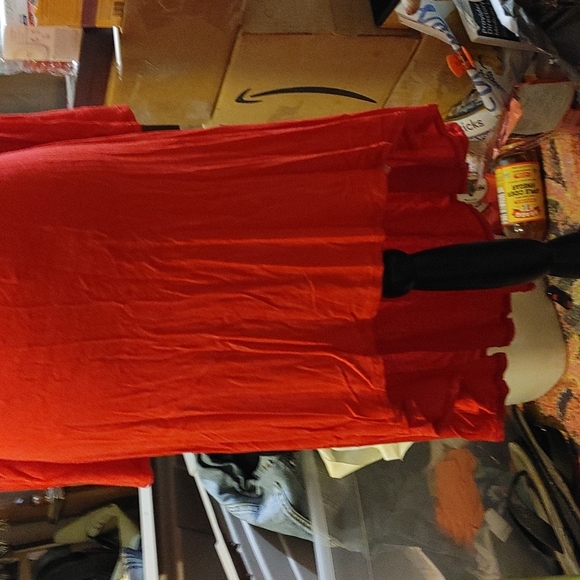 Red dress L but fits a small or med - Picture 3 of 5